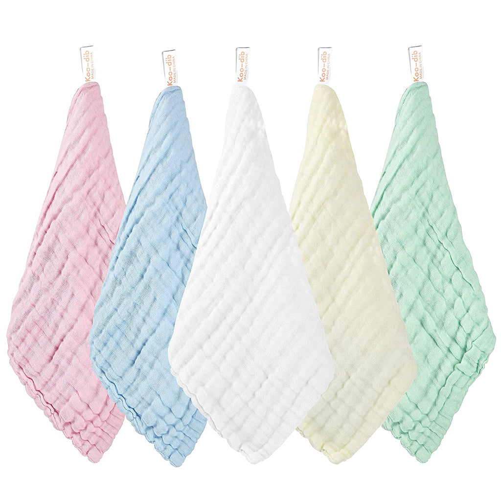 Soft Newborn Essentials - Muslin Washcloths & Towels for Sensitive Skin - 10 Pack, 10X10 Inches - Baby Register Shower Gift