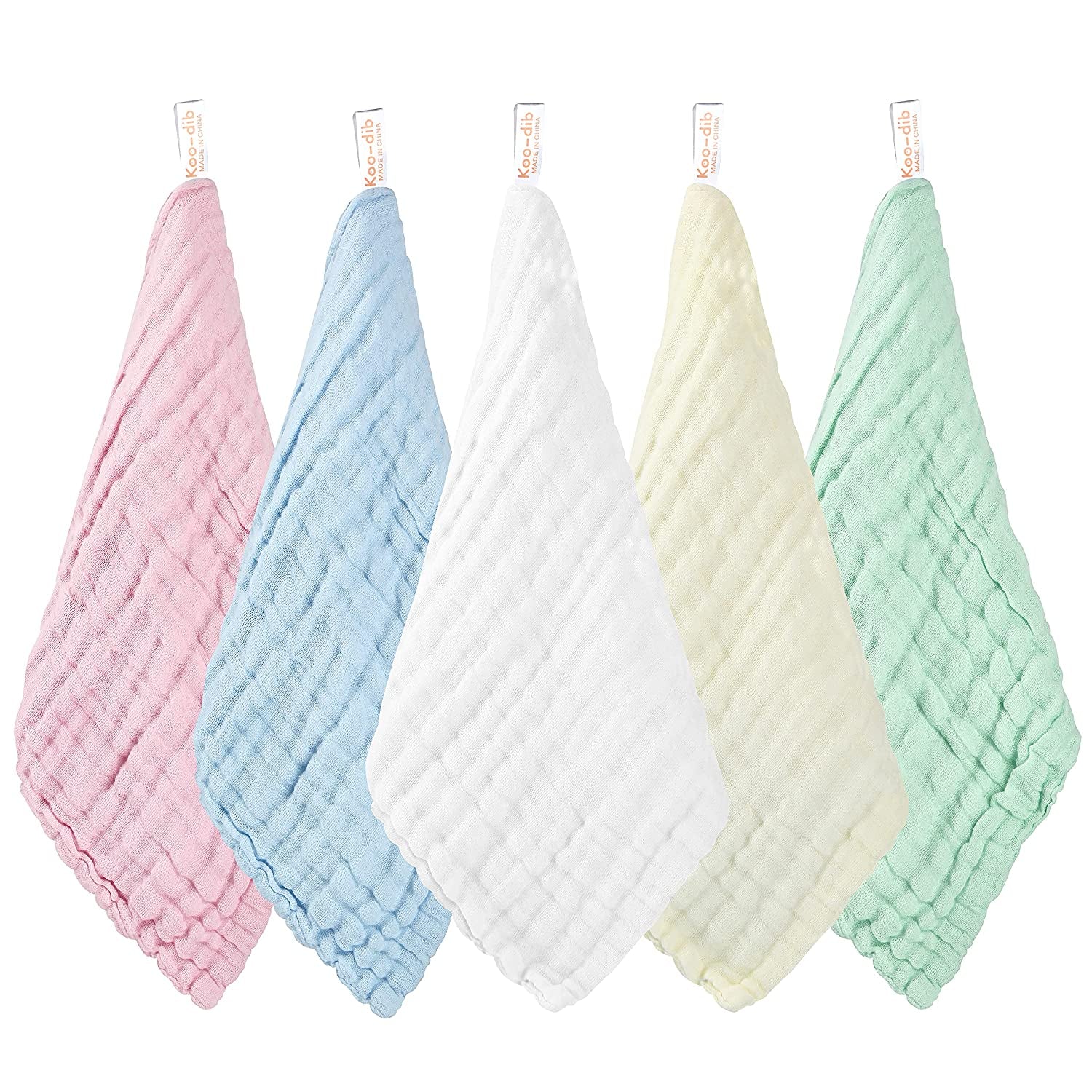 Soft Newborn Essentials - Muslin Washcloths & Towels for Sensitive Skin - 10 Pack, 10X10 Inches - Baby Register Shower Gift