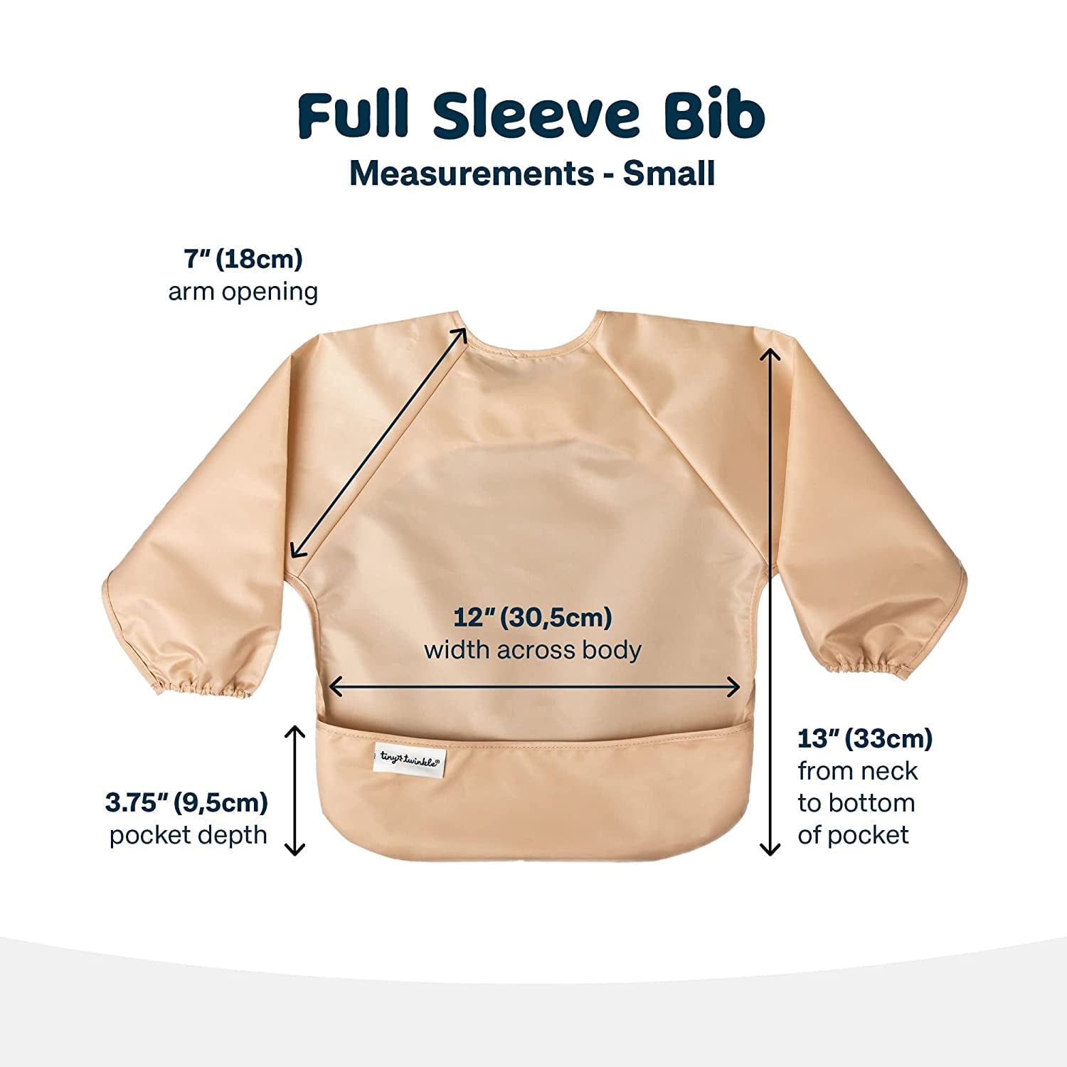 Long Sleeve Bib for Babies & Toddlers | 2-Pack Waterproof Smock Bib for Eating | Machine Washable & Mess-Proof Feeding Essentials | Newborn Shower Gift (Sand Cinnamon,2-4Y)