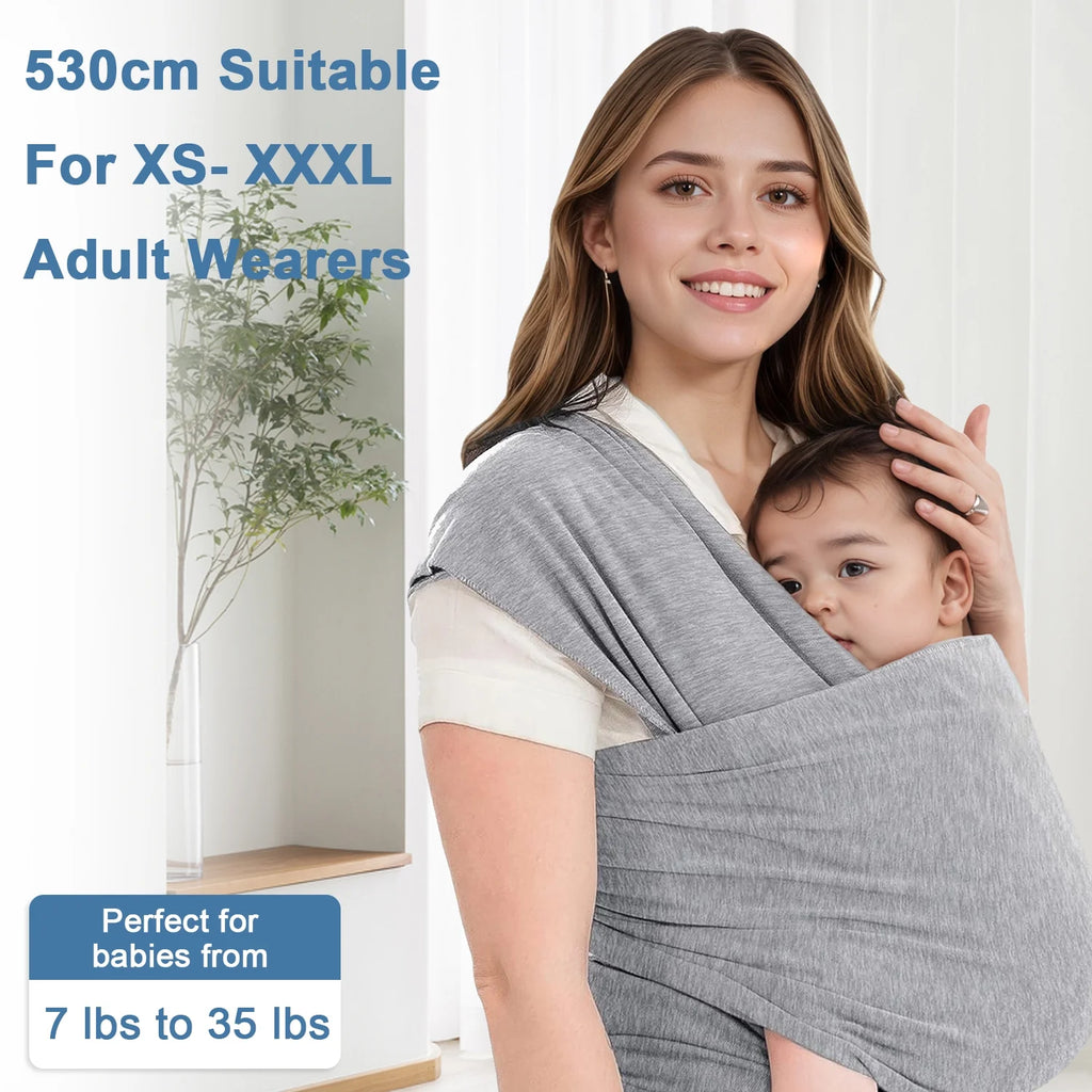 Baby Wrap Carrier,Original Breathable Baby Carrier Wrap Sling Lightweight Hands Free Newborn Wrap Swaddle Holder Adjustable Baby Slings Carrier for Newborn to Infant Toddler Essentials 7 to 35 Lbs