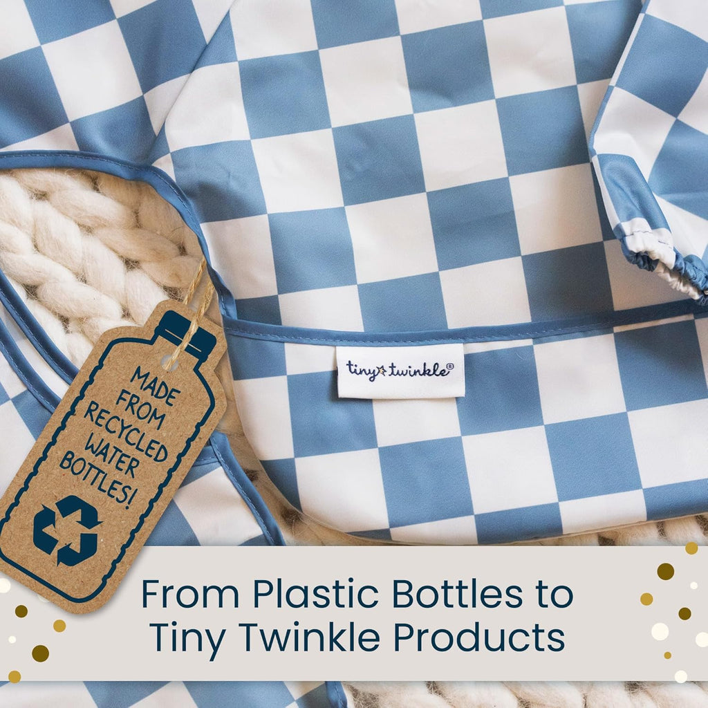 Long Sleeve Bib for Babies & Toddlers | 2-Pack Waterproof Smock Bib for Eating | Machine Washable & Mess-Proof Feeding Essentials | Newborn Shower Gift (Sand Cinnamon,2-4Y)