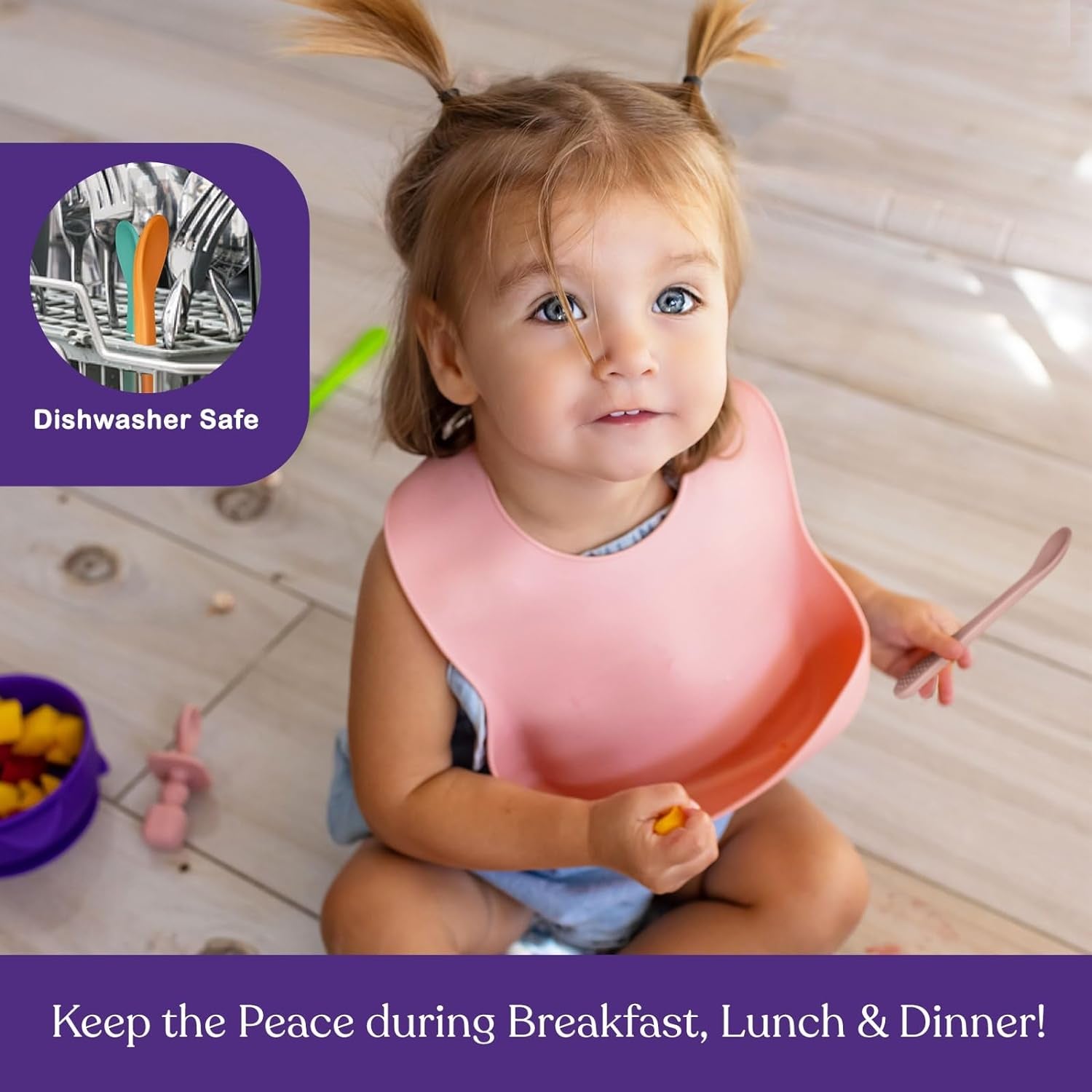 First Stage Silicone Baby Spoon - Self Feeding Utensils for Infants - Soft & Gentle on Gums - BPA Free Set (Pastel2)