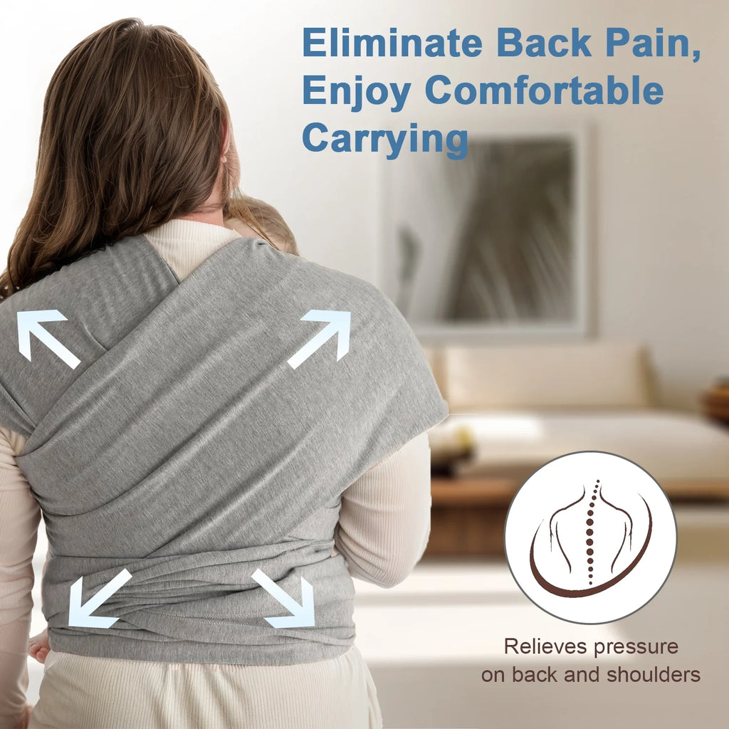 Baby Wrap Carrier,Original Breathable Baby Carrier Wrap Sling Lightweight Hands Free Newborn Wrap Swaddle Holder Adjustable Baby Slings Carrier for Newborn to Infant Toddler Essentials 7 to 35 Lbs