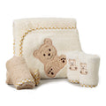Baby Cotton Terry Hooded Towel & Washcloth Bath Shower Set for Newborns and Infants, 5 Piece Set, Brown Bear
